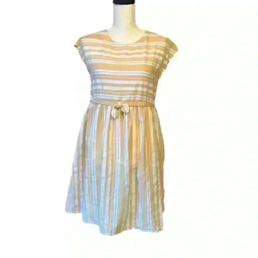 Uniqlo Yellow and White Dress